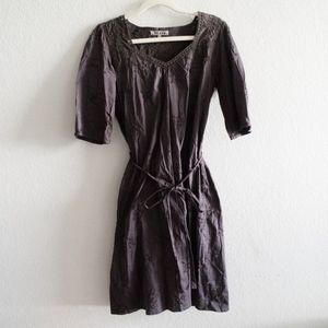 Jigsaw Crochet Gray Embroidered Dress Women's S